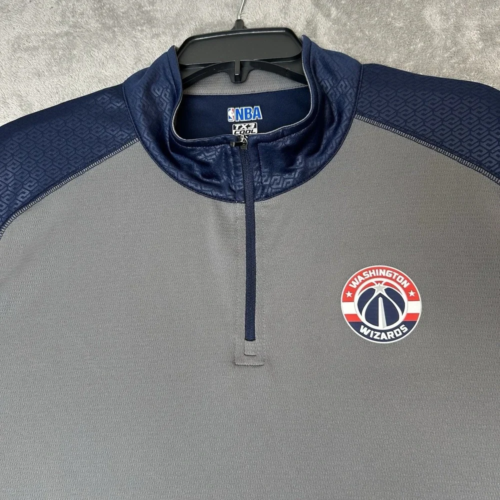 NBA TX3 Cool Washington Wizards Jacket Mens Size XL Active Wear 1/4 Zip Pullover